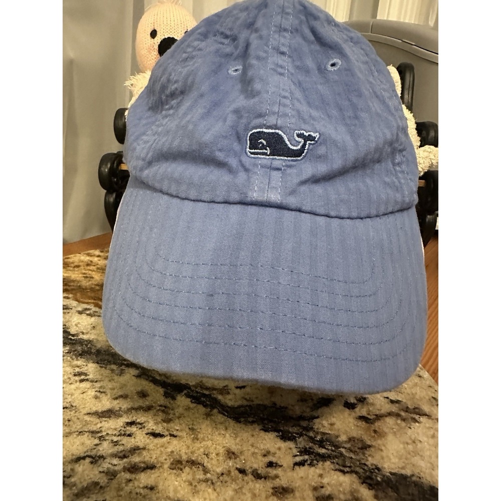 Vineyard Vines Baseball Hat Blue Textured Adjustable Strap‎ Embroidered Logo